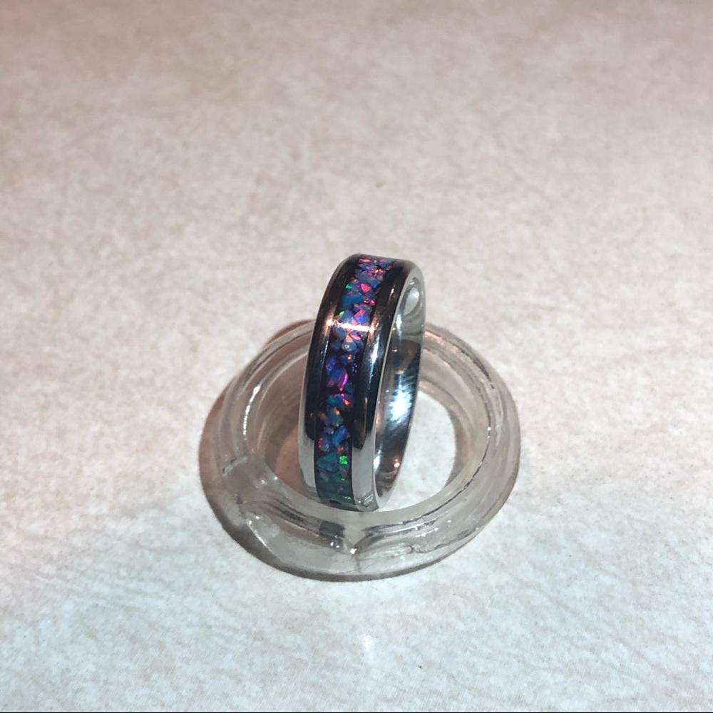 Handcrafted Multi Cornflour Opal Ring - image 2